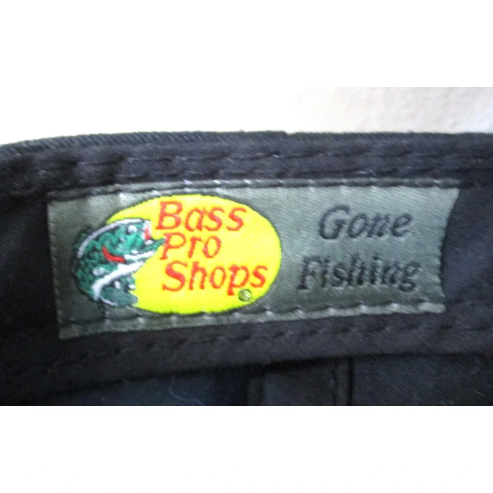Bass Pro Shops Snapback Hat Black Embroidered Logo Fishing Baseball Cap OSFM